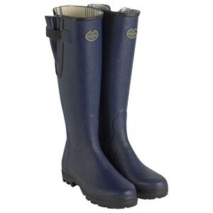 Le Chameau Vierzon Jersey Lined Wellington Boot Navy Blue Size 41